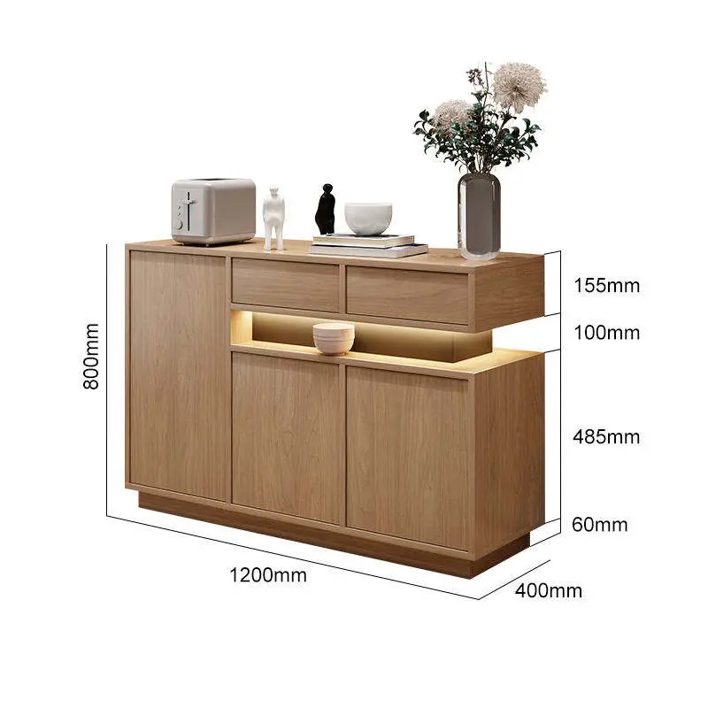 Nordic Modern Simple Wood Sideboard for Living Room and Dining for Tea and Wine Storage in Kitchen or Entrance Hall — image 5