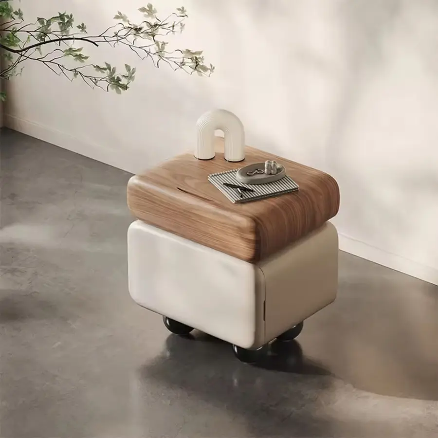 Italian Luxury Designer Cream Style Storage Cabinet Small Size Modern Patented Bedside Table for Home Furniture for Livi — view 1
