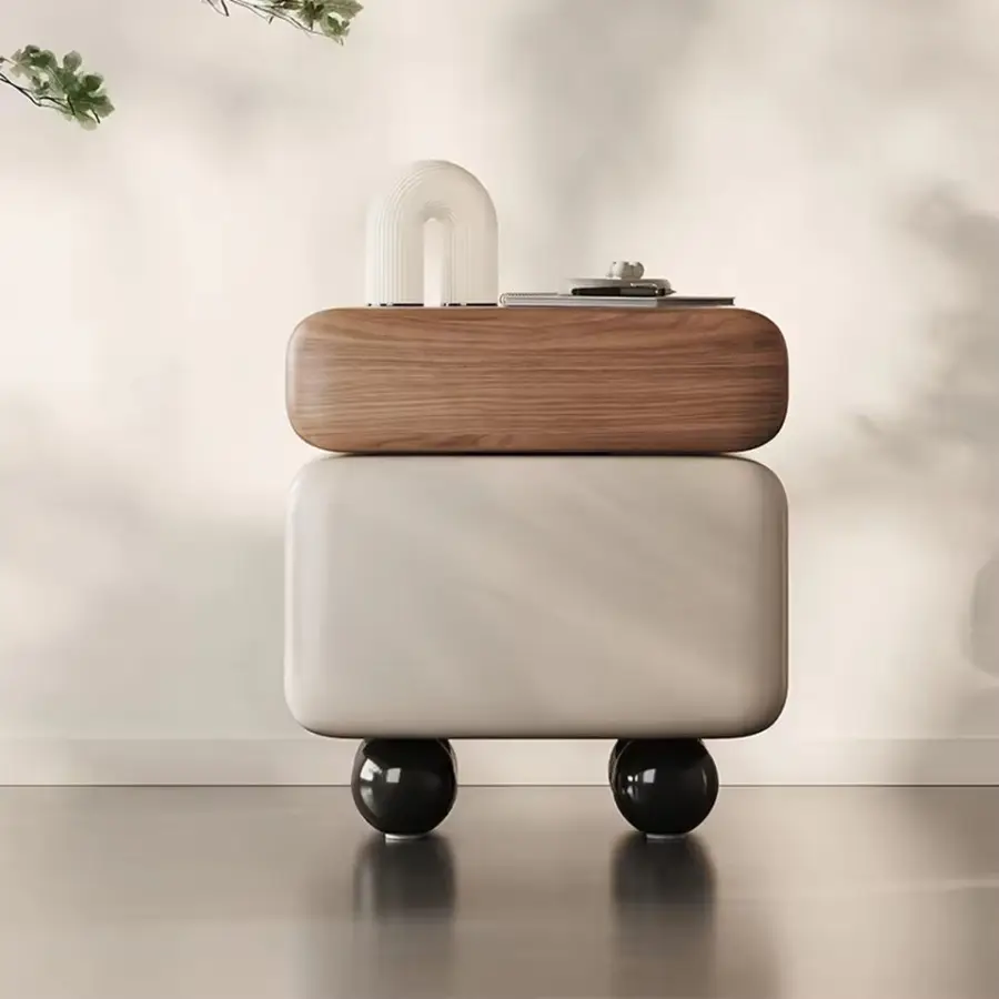 Italian Luxury Designer Cream Style Storage Cabinet Small Size Modern Patented Bedside Table for Home Furniture for Livi — view 3