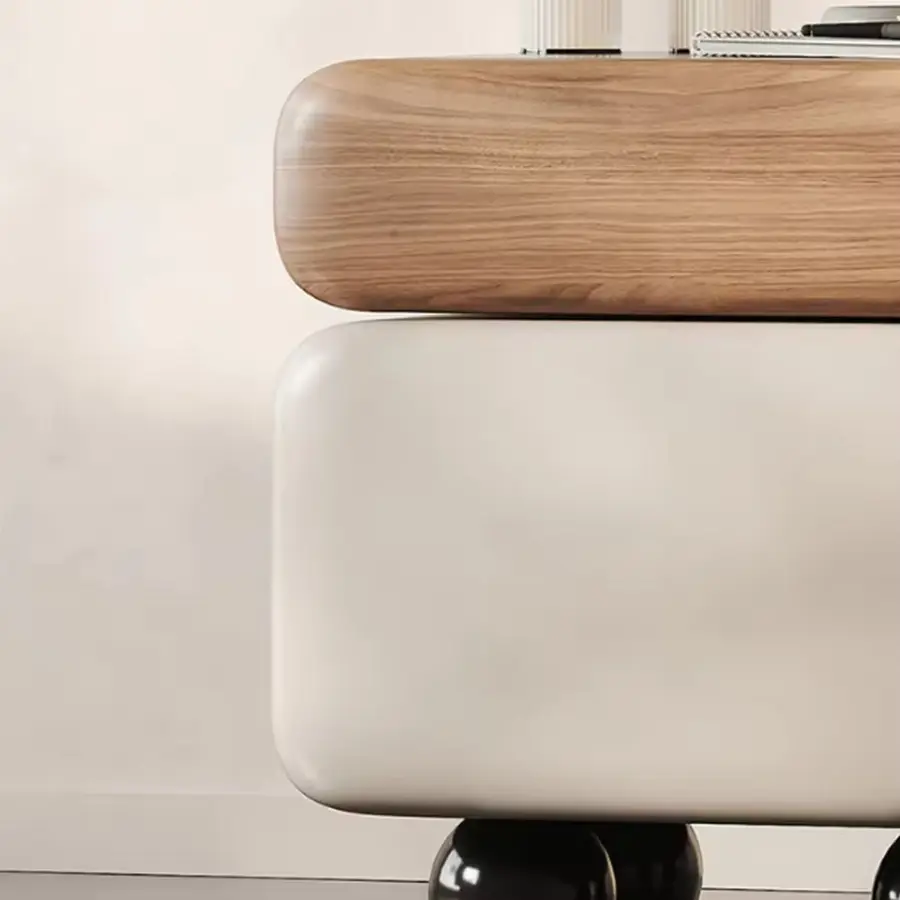 Italian Luxury Designer Cream Style Storage Cabinet Small Size Modern Patented Bedside Table for Home Furniture for Livi — view 5