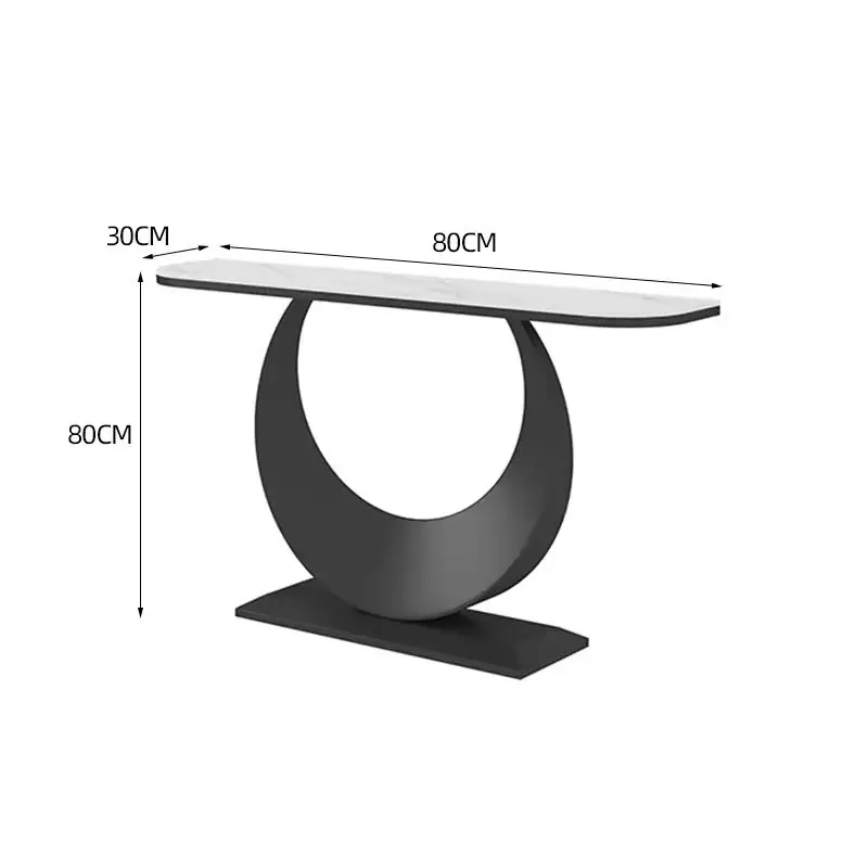 Maxky Nordic Simple Modern Gold Console Table Light Luxury Semi-Circular Slate Entry Dining Bedroom Living Room School — image 6