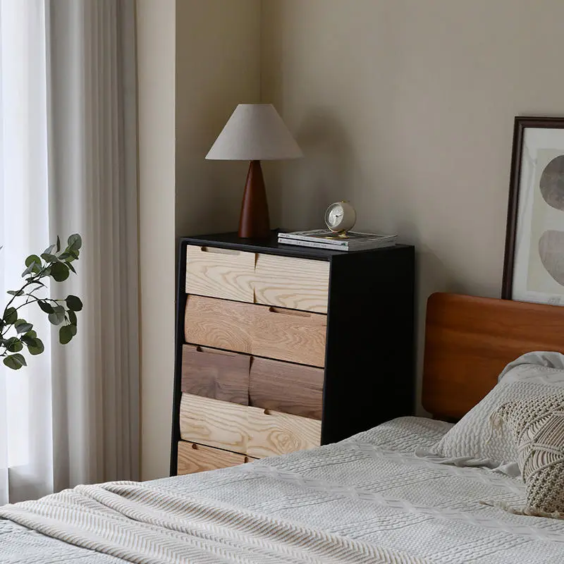 North American Black Walnut Ash Combination Bedroom Cabinet Pure Solid Wood Bed End Storage Living Room Dining Room Side Cabinet — image 4