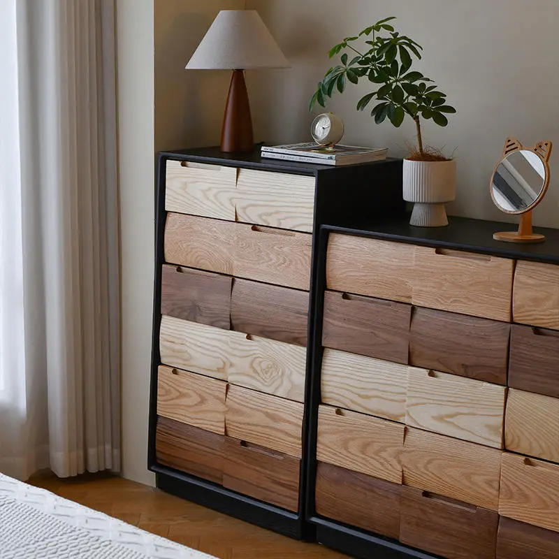 North American Black Walnut Ash Combination Bedroom Cabinet Pure Solid Wood Bed End Storage Living Room Dining Room Side Cabinet — image 5