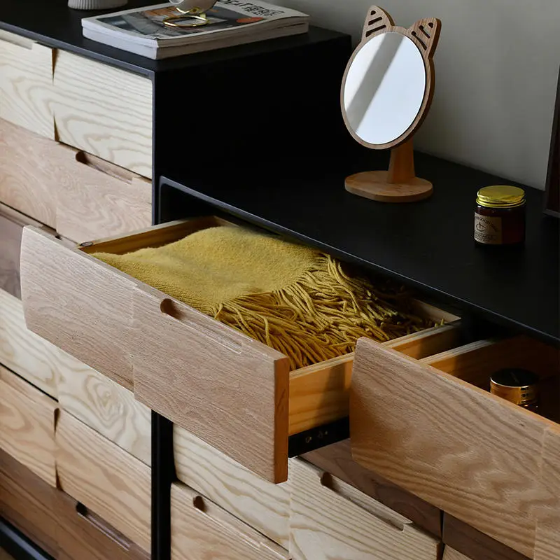North American Black Walnut Ash Combination Bedroom Cabinet Pure Solid Wood Bed End Storage Living Room Dining Room Side Cabinet — image 6