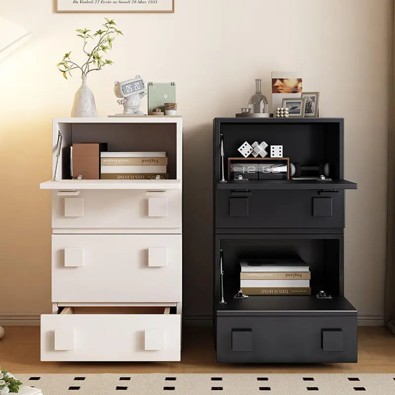 Modern Retro Living Room Furniture Card Door Cabinet with Simple Creative Wall Storage Floor Bucket Combination Storage Unit — image 3