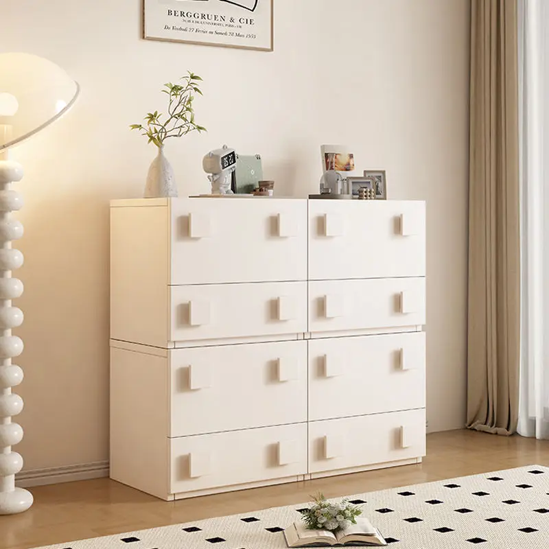 Modern Retro Living Room Furniture Card Door Cabinet with Simple Creative Wall Storage Floor Bucket Combination Storage Unit — image 6