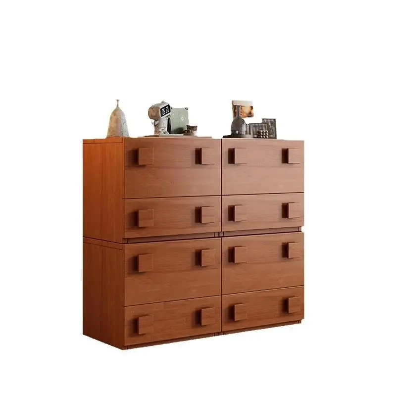 Modern Retro Living Room Furniture Card Door Cabinet with Simple Creative Wall Storage Floor Bucket Combination Storage Unit — image 7