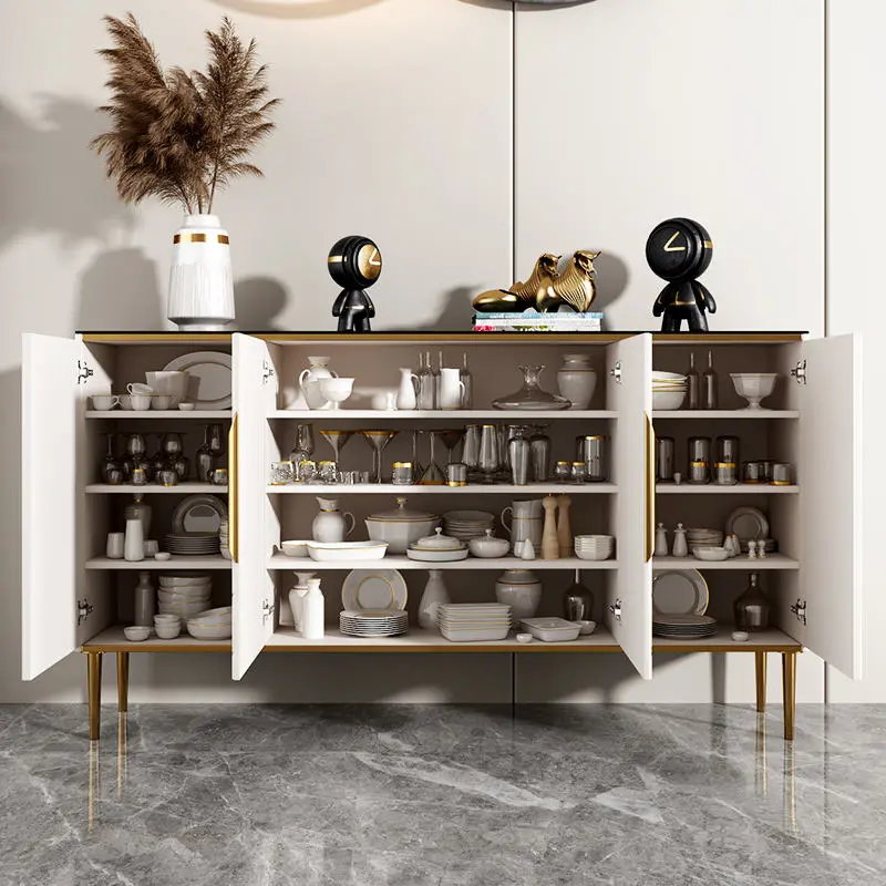 Light Luxury Modern Slate Sideboard Home Furniture Living Room Against the Wall Gold Console Table Storage Storage Cabinet — image 6