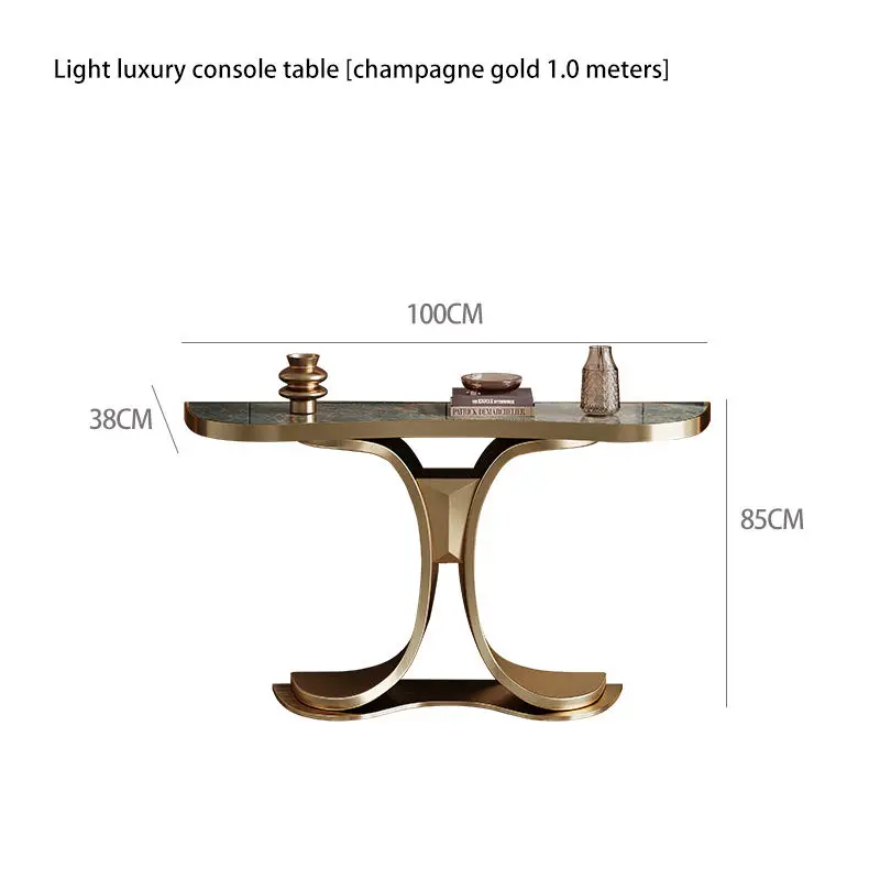 Maxky Italian Light Luxury Rock Slab Designer Creative Simple Modern Entrance Wall Corridor Stainless Steel Porch Console Tables — image 6
