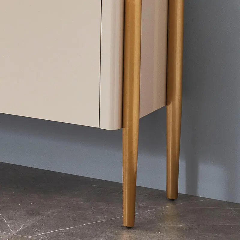 Modern Minimalist Stainless Steel Slate Countertop Glass Sideboard Living Room Entrance Porch Storage Cabinet — image 5