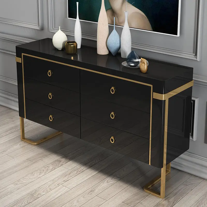 Light Luxury Porch Cabinet Door Storage Decorative Cabinet Simple Porch Cabinet Storage Table Console Table with Mirror — image 4