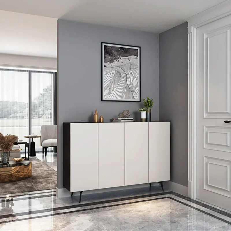 Italian Style Living Room Shoe Cabinet Household Large-capacity Storage Multi-layer Modern Home Furniture Gold Console Table — image 4