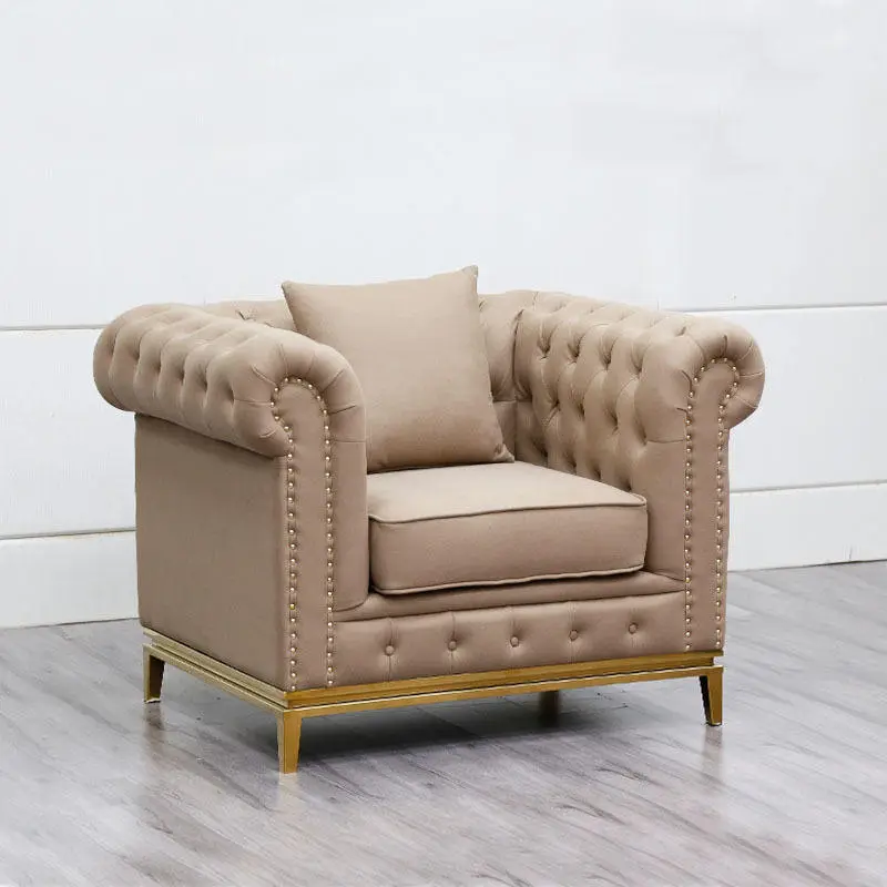 Canape Low Price 3 Seat Sectional Leather Tufted Grey Sofas — image 3