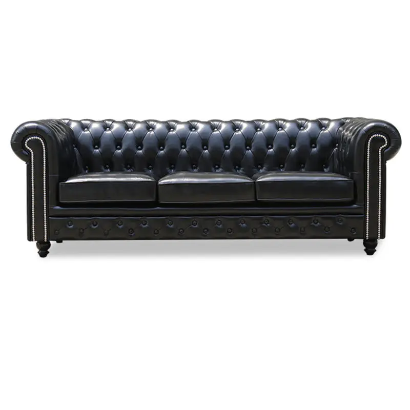 Luxury Tufted Leather Sectional 1 2 3 Seat Living Room Furniture Couches Sofa Set — view 1