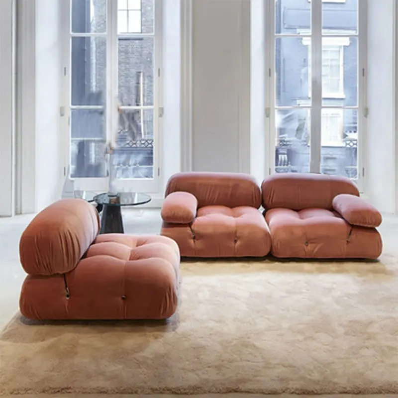 Luxury Living Room Furniture Fabric Mario Tufted L Shape Sofas — image 3