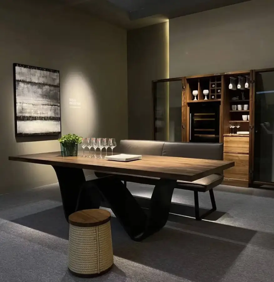 Nordic-style Light-luxury Modern Solid-wood Office Desk Log-style Slab Table Minimalist Designer Long Table Table Dining Table — image 3