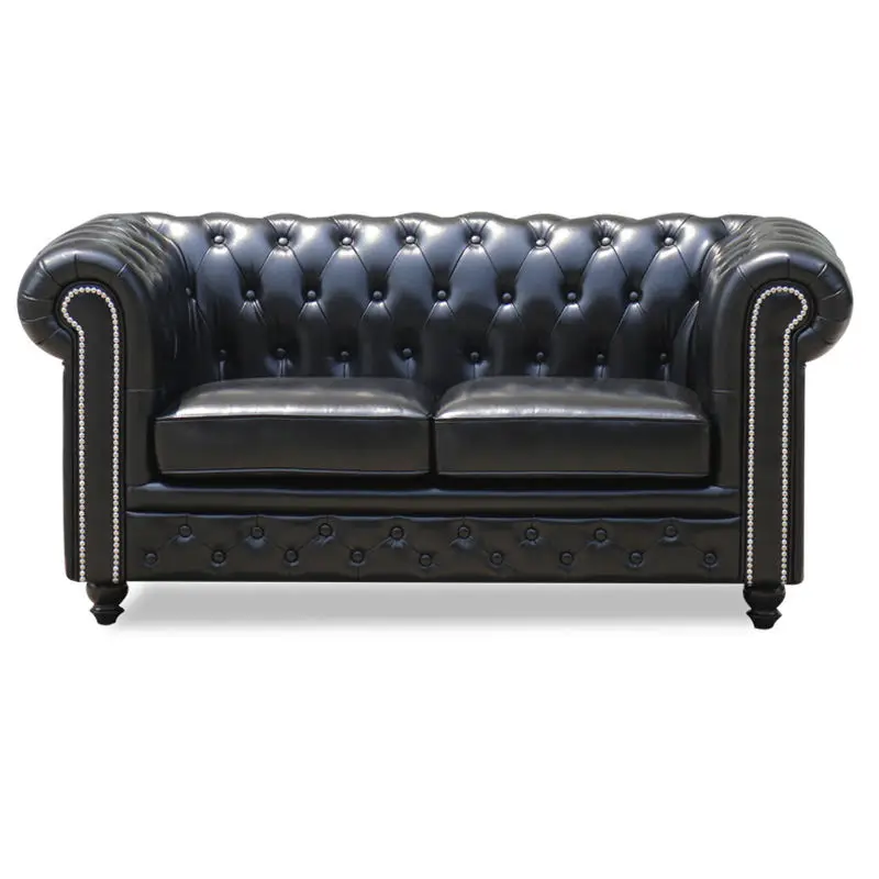 Luxury Tufted Leather Sectional 1 2 3 Seat Living Room Furniture Couches Sofa Set — image 2