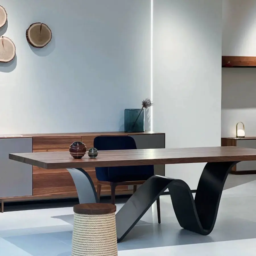 Nordic-style Light-luxury Modern Solid-wood Office Desk Log-style Slab Table Minimalist Designer Long Table Table Dining Table — image 4