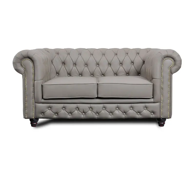 Luxury Tufted Leather Sectional 1 2 3 Seat Living Room Furniture Couches Sofa Set — image 4