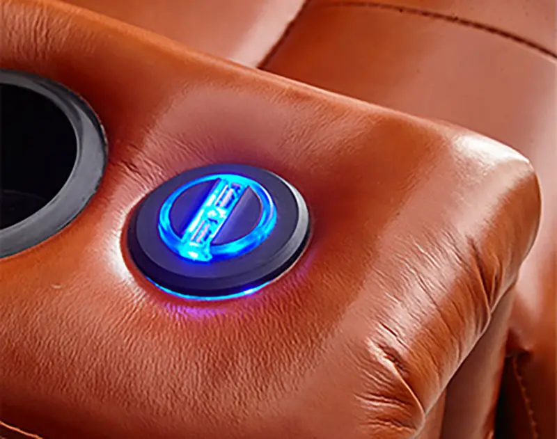 Modern Luxury Theater Cinema Leather Recliner Sofa Couches — image 4