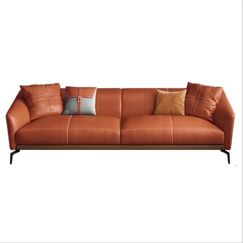 Customized Living Room Leather Sofa Couch Modern Real Leather Sofa Set Furniture — view 6