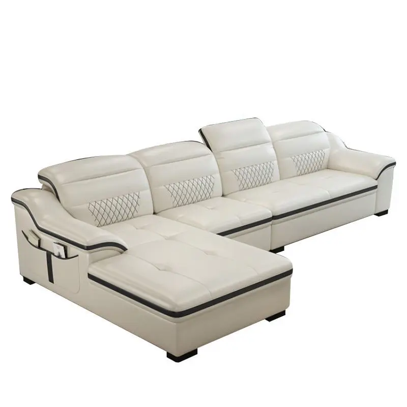 Canape Couches Luxury Lounge Nordic Modern L Shape Upholstered Sofa Set Leather Couch Living Room Sofas — view 1