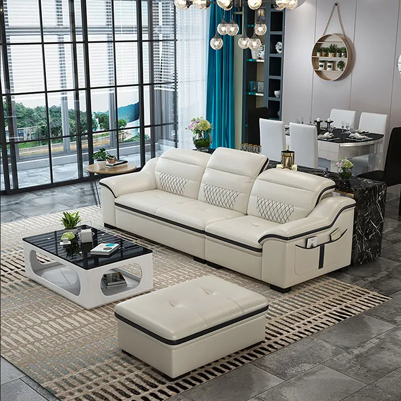 Canape Couches Luxury Lounge Nordic Modern L Shape Upholstered Sofa Set Leather Couch Living Room Sofas — image 3