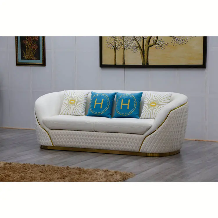 Whole Sale Factory Price Unique Modern Customized Luxury Leather Velvet Couch Living Room Sofa — image 2