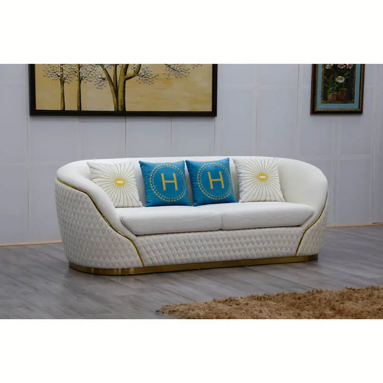 Whole Sale Factory Price Unique Modern Customized Luxury Leather Velvet Couch Living Room Sofa — image 3