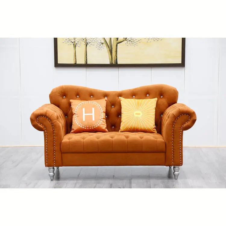 Whole Sale Fashionable Tufted Unique Chesterfield Couch Living Room Sofa Set — view 4