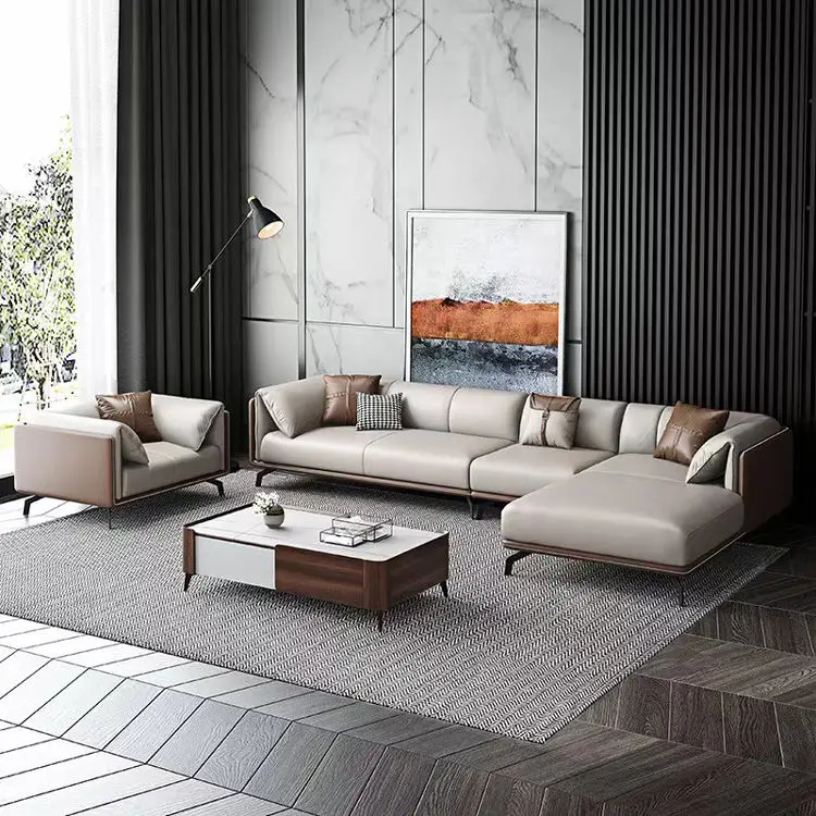 Factory Price Modern Living Room Furniture L Shape Couch Fashionable Unique Sofa Sets — view 1