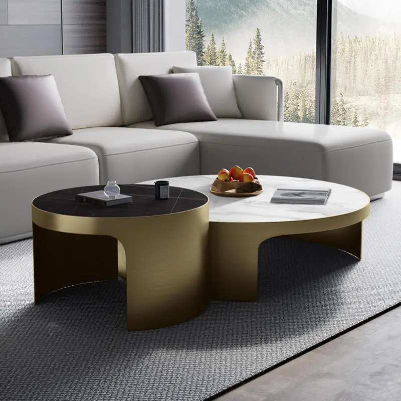 Modern Luxury Marble Round Coffee Tables — image 2
