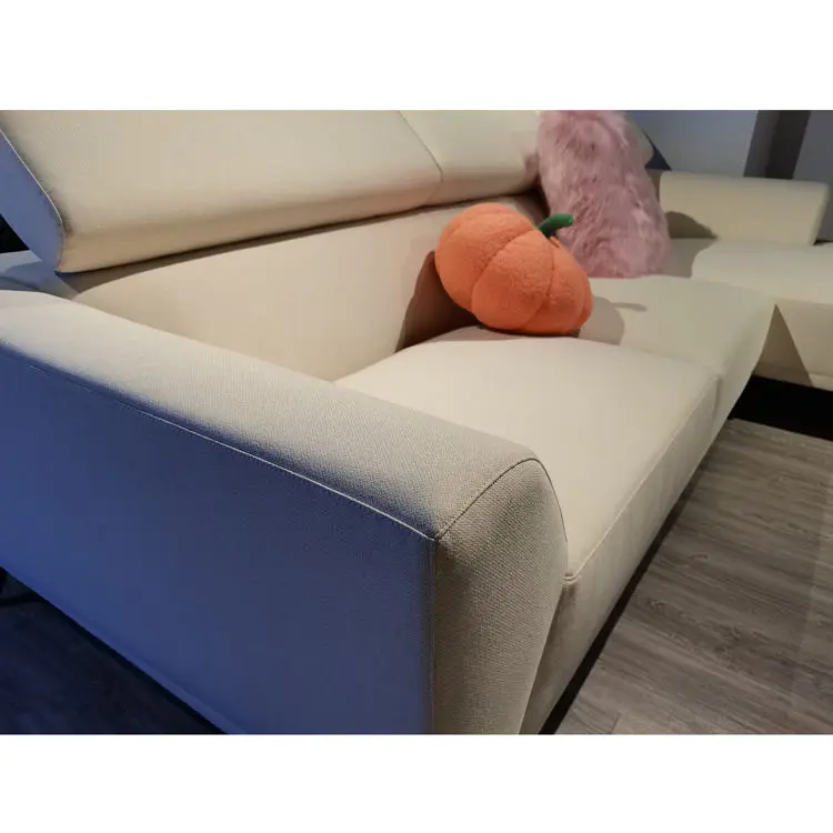 New Arrival Factory Price L Shape Living Room Furniture Adjustable Head Rest Couch Fabric Modern Sofas — image 3