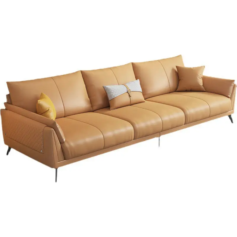 Nordic Leather Sectional Couch Living Room Sofas — view 1