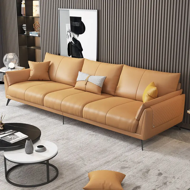 Nordic Leather Sectional Couch Living Room Sofas — image 2