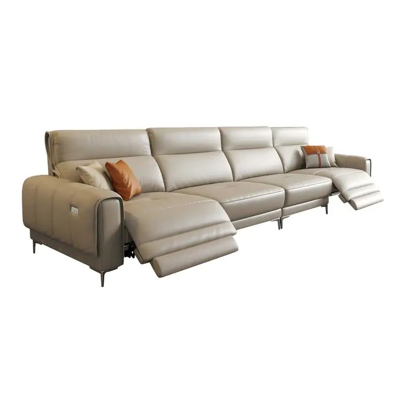Modern Luxury Leather Living Room Furniture Power Electric Sectional Recliner Sofa — view 1