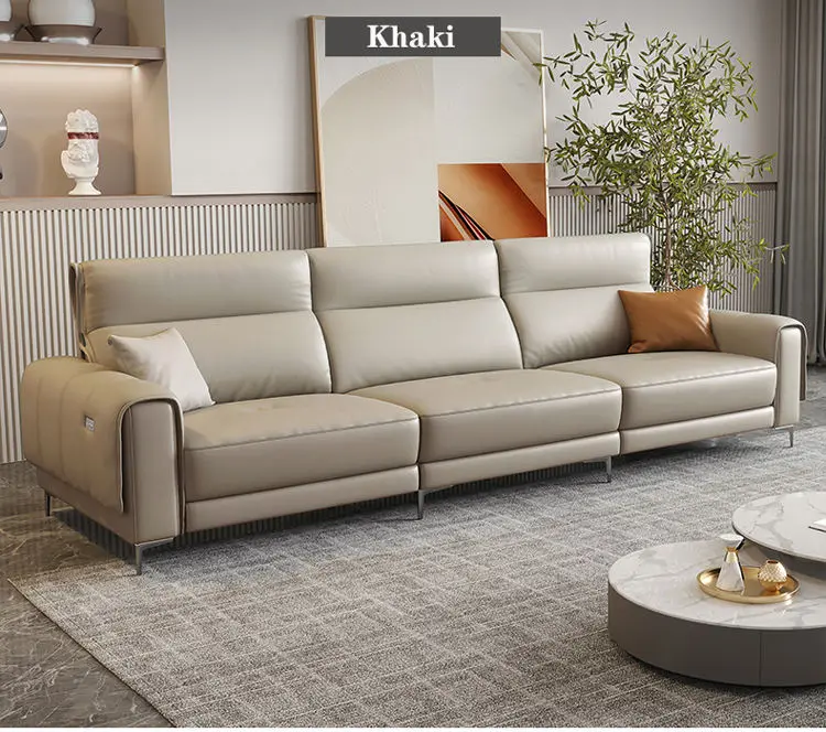 Modern Luxury Leather Living Room Furniture Power Electric Sectional Recliner Sofa — image 6