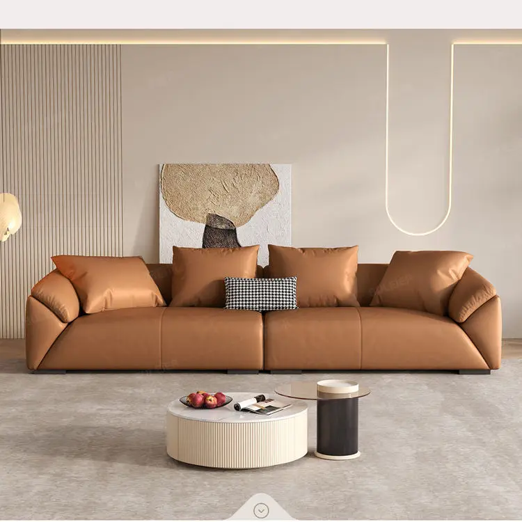 Unique Modular Comfortable Living Room Leather Sofa Furniture Customized Couch — image 2
