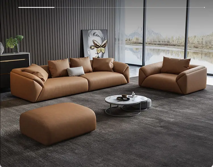 Unique Modular Comfortable Living Room Leather Sofa Furniture Customized Couch — image 5