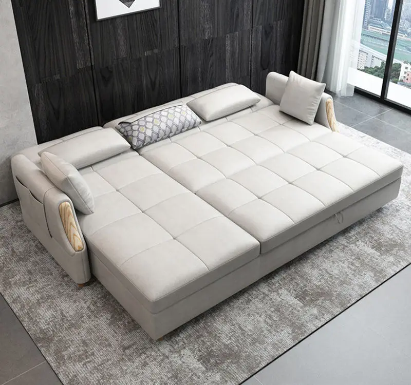 Luxury L Shape Cheap Sleeper Fabric 2 3 Seater Folding Couch Sofa Bed — view 1