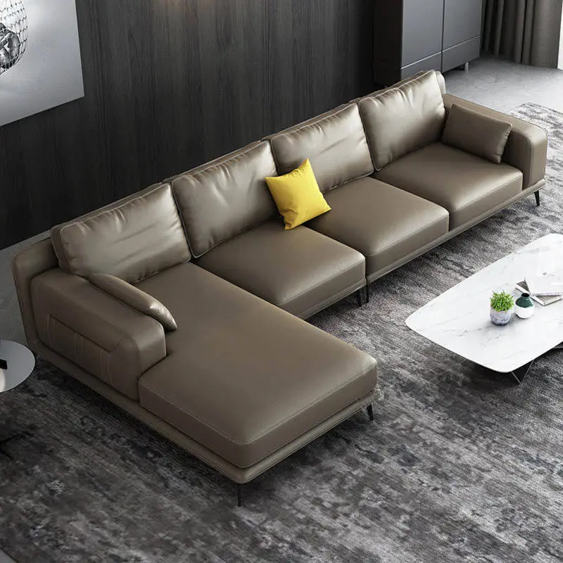 Nordic Cheap Sectional Sofa Set L Shape Leather Large Living Room Furniture Sofa Luxury Couch — view 2