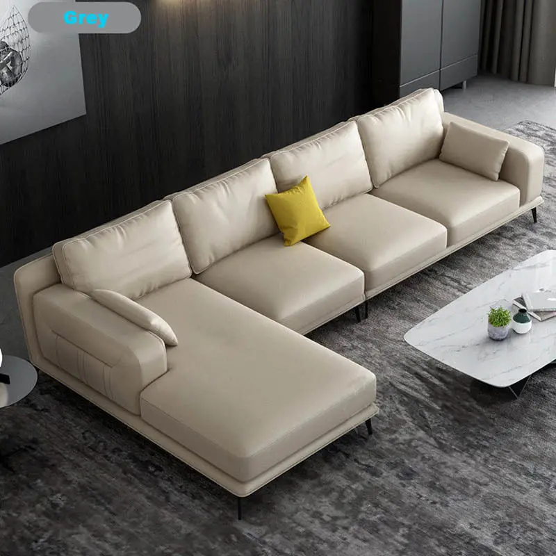Nordic Cheap Sectional Sofa Set L Shape Leather Large Living Room Furniture Sofa Luxury Couch — view 3