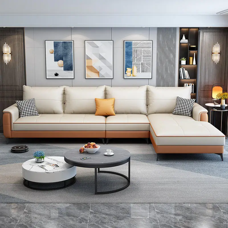 Nordic Sectional L Shape Modular Sofa Set Furniture Living Room Furniture Couches — view 1