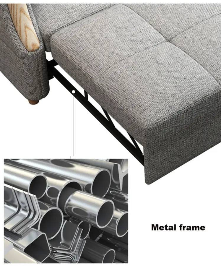 Luxury L Shape Cheap Sleeper Fabric 2 3 Seater Folding Couch Sofa Bed — image 6
