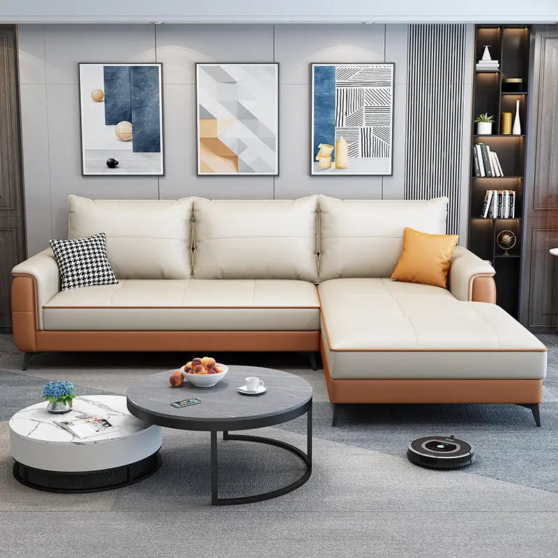 Nordic Sectional L Shape Modular Sofa Set Furniture Living Room Furniture Couches — image 2