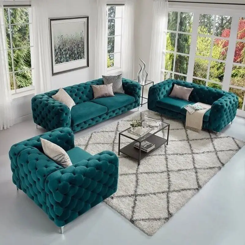 Canape Luxury Round Sofa Lounge Sectional Modern Lounge Cheap Low Price Tufted Fabric Sofa Sets — view 1