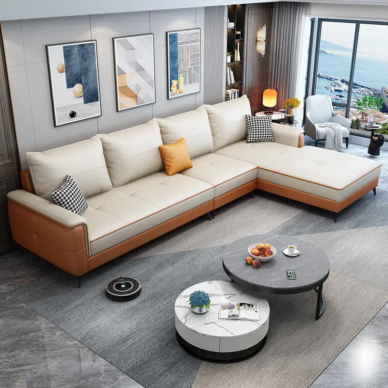 Nordic Sectional L Shape Modular Sofa Set Furniture Living Room Furniture Couches — image 5