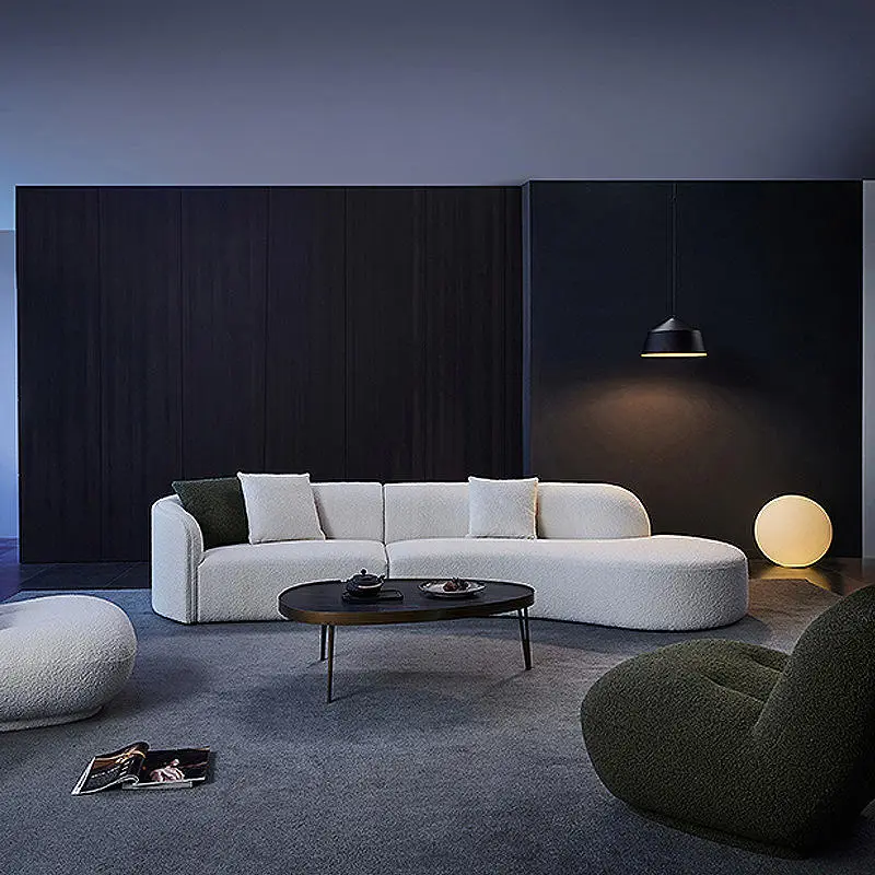 Nordic Canape White Fabric White Unique Curve Couch Living Room Furniture Modern Sofas Couches — view 1