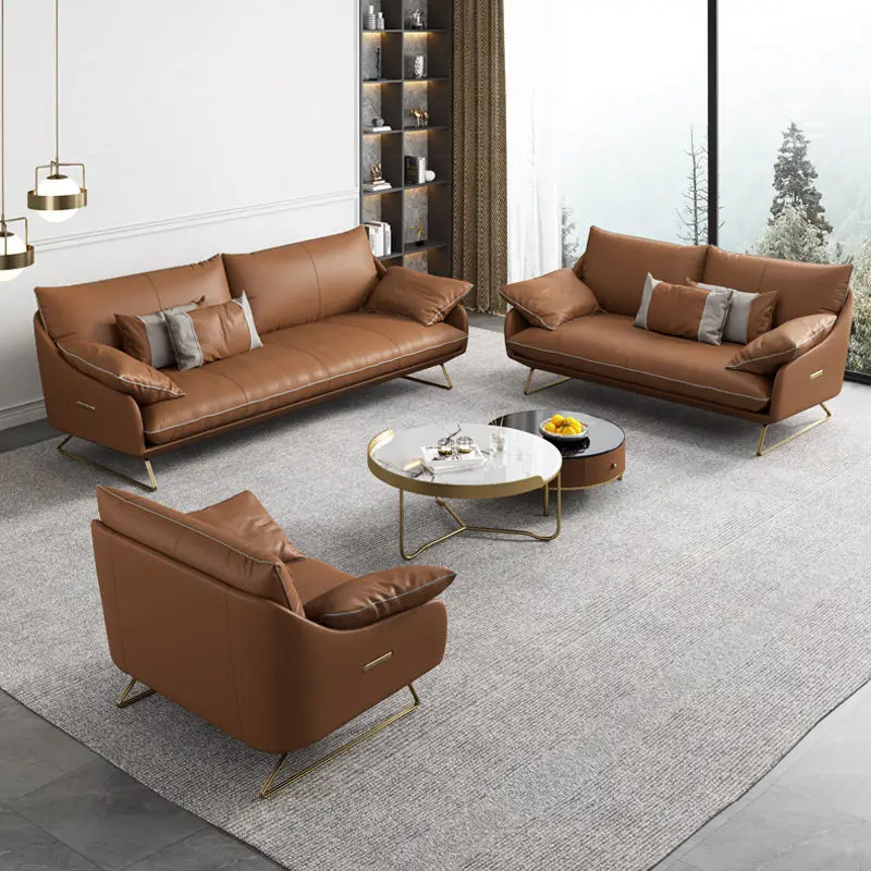 Modern Living Room Furniture Chesterfield Leather Sofas for Home Luxury — image 2