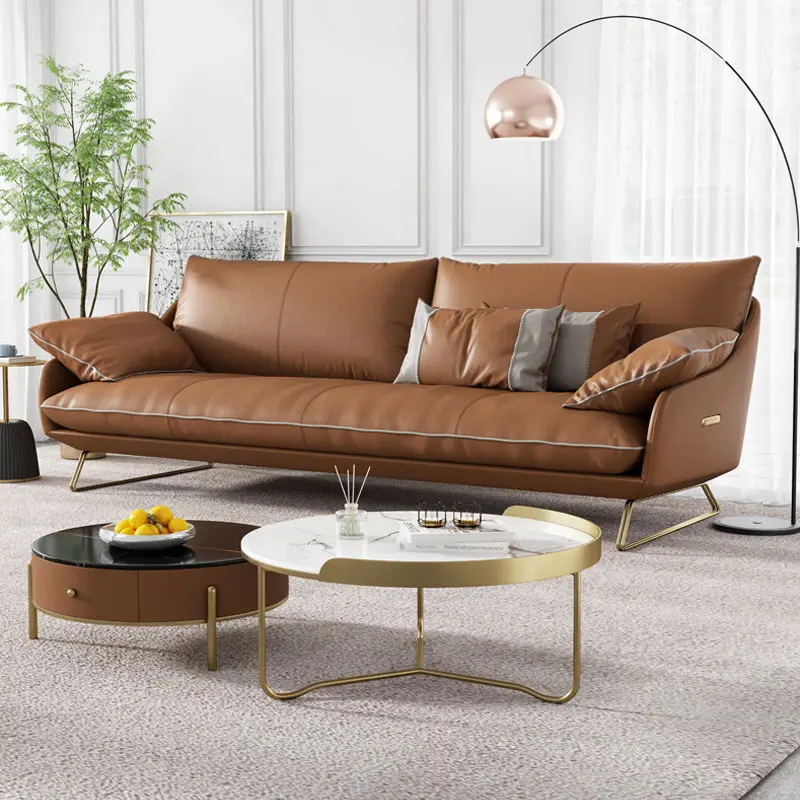 Modern Living Room Furniture Chesterfield Leather Sofas for Home Luxury — image 3
